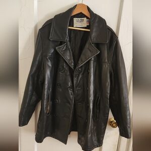 Schott Leather Peacoat 44